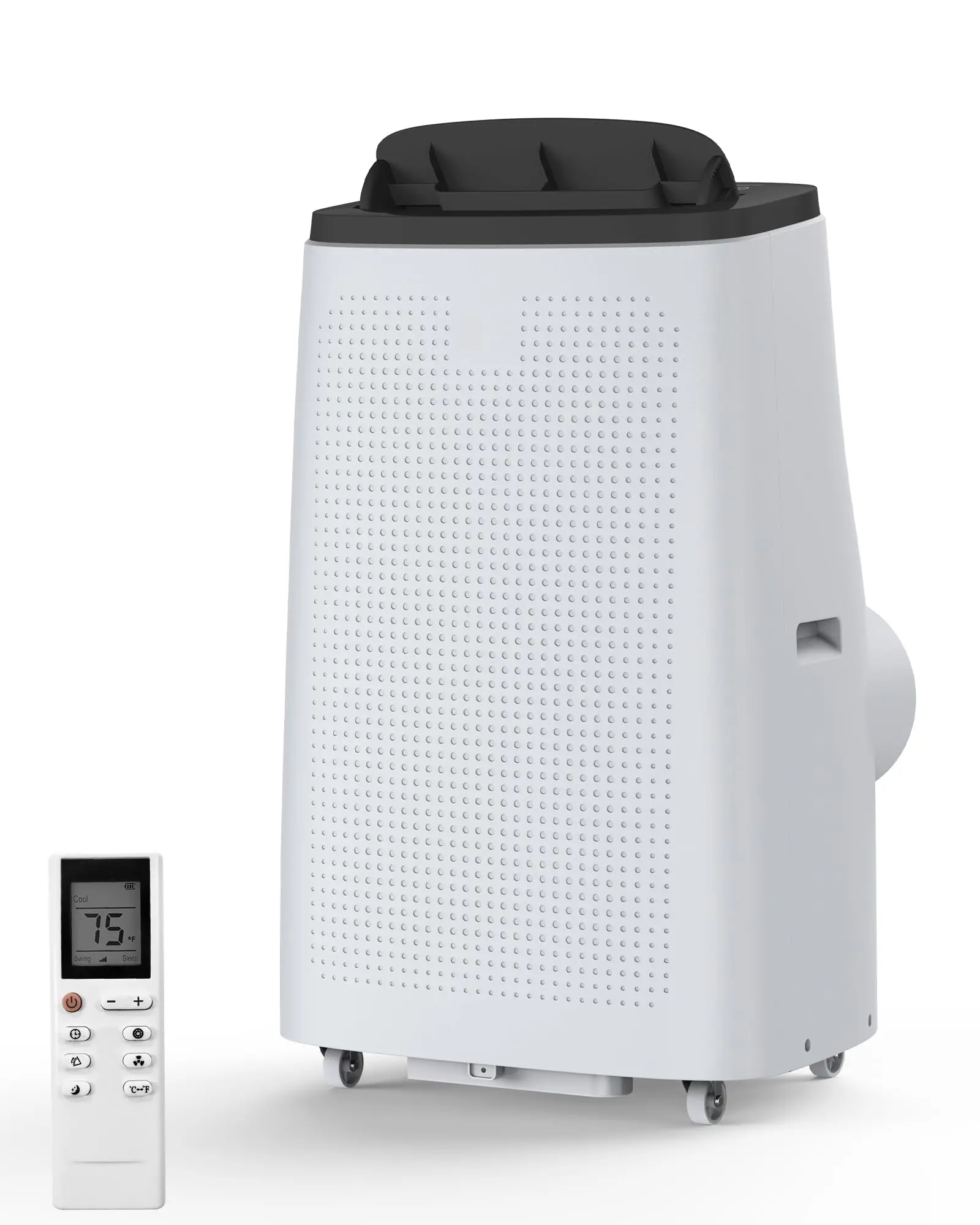 14000 BTU Portable Air Conditioner, 3-In-1 Cooling for 750 Sq.Ft Rooms,Quiet, Remote Control, LED Display, 24H Timer, Window Kit, Energy Efficient,Home/Office Use,Grey Top