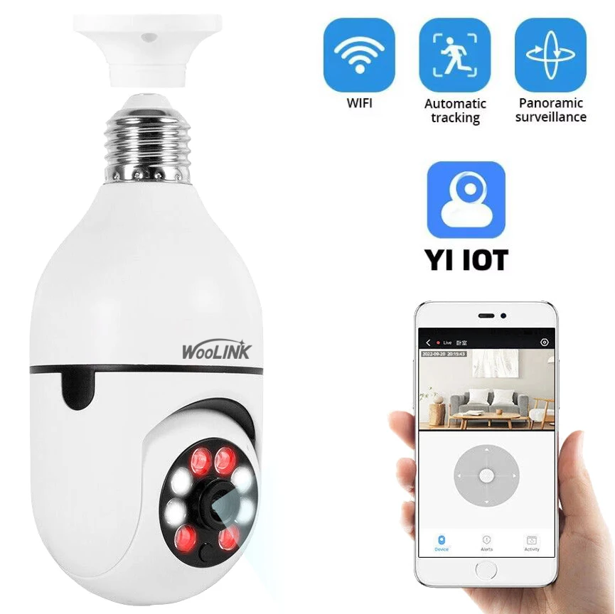 

Bulb E27 Surveillance Camera Full Color Night Vision Automatic Human Tracking Indoor Security Monitor Wifi Mini IP Camera