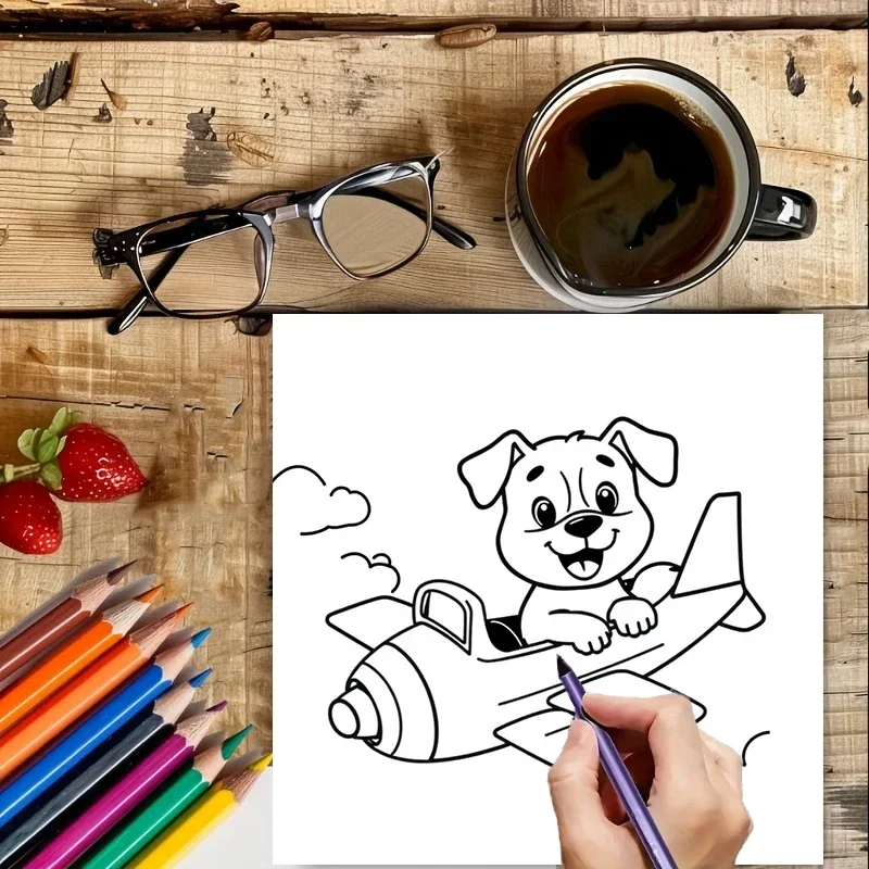 Libro para colorear Animal Adventure para adultos |   Libro para colorear de 28 páginas, material de dibujo para Navidad, Acción de Gracias