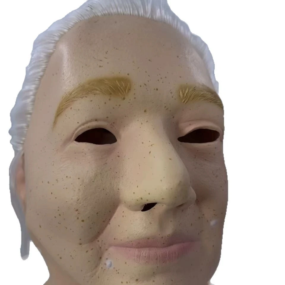 Halloween-Masken für Ältere Frauen und Männer, Falten-Vollkopfmaske, Opa/Oma Gesichtsmaske, Teufel-Neuheiten-Zubehör, Party-Cosplay-Requisiten – Detail 8