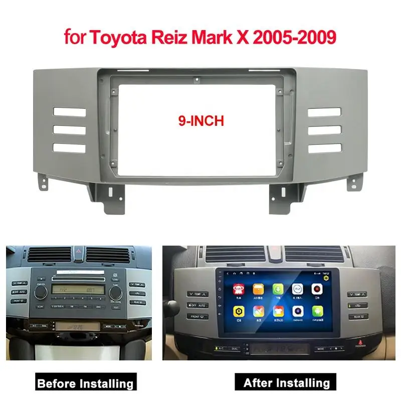 

9 Inch Car Radio Fascia for Toyota Reiz Mark X 2005-2009 Dash Trim Kit Frame Panel DVD GPS Navigation Car Refitting