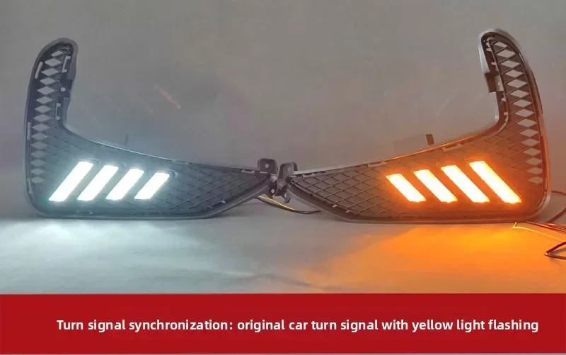 For MG MG3 2024 Car Led Daytime Running Lights Upgrade Front Fog Lights Modification Yellow Flowing Turn Signal Lamp Accessories detail image 13