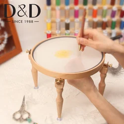 3/4Pcs Adjustable Portable Wooden Embroidery Hoop Stand Handmade Cross Stitch Hoop Set Embroidery Ring Frame Embroidery Tools