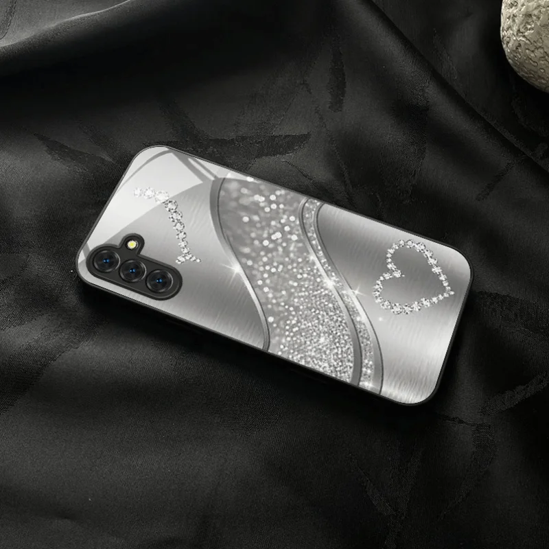 Silver diamond-shaped pattern electroplated silver phone case for Samsung Galaxy S26 S25 S24 S23 S22 S20FE/Ultra/Plus anti Cover