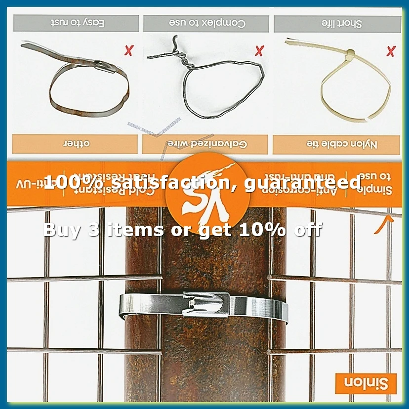 100Pcs Chain Link Fence Ties,Multi-Purpose Self-Locking Stainless Steel Zip Ties for Outdoor Garden Farm Pet Cages Fence