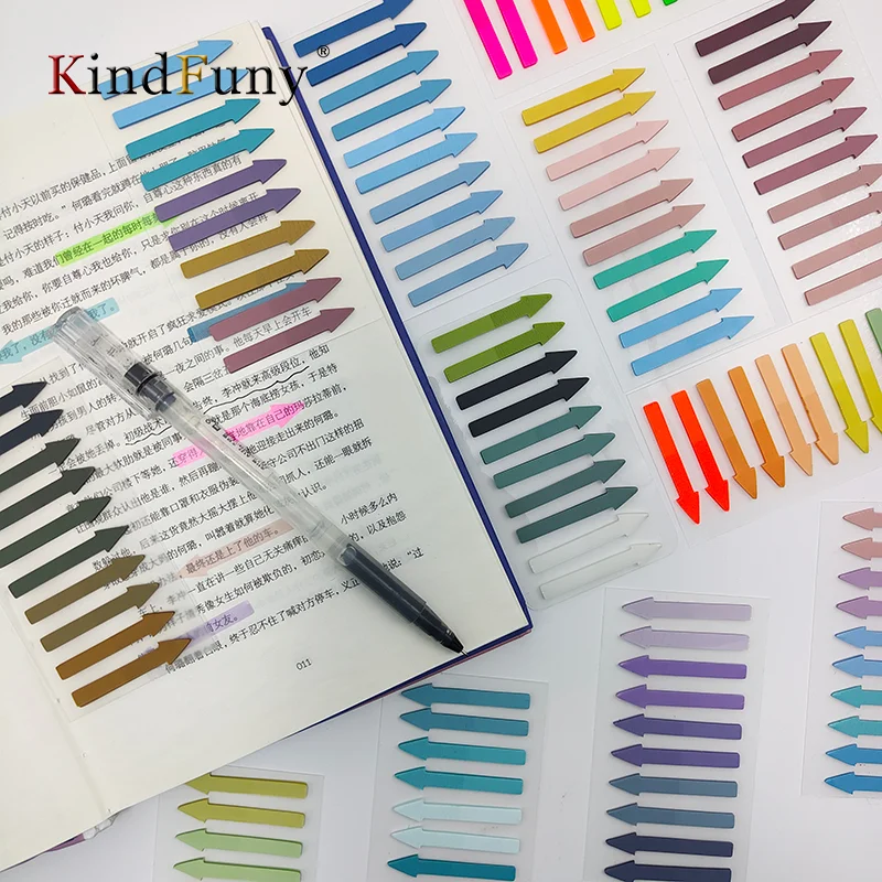 KindFuny 2400 Sheets Fluorescent Index Tabs Arrow Flags Sticky Note for Page Marker Plan Stickers Office School Stationery