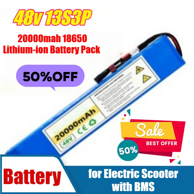 

48v 13S3P 20000mah 18650 Lithium-ion Battery Pack for Electric Scooter with BMS