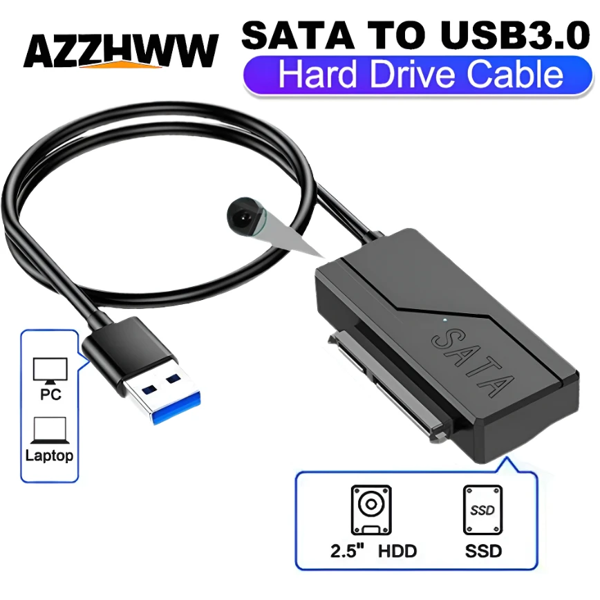 

USB 3.0 to SATA Hard Drive Converter Cable SATA to USB 3.0 Cable Adapter For 2.5 inches HDD SSD Hard Drive 7+15 Pin Sata 3 Cable