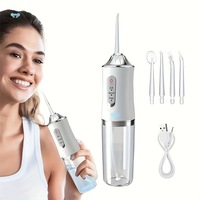 Oral Irrigator Portable Dental Water Flosser USB Rechargeable Water Jet Floss Tooth Pick 4 Jet Tip 220ml 3 Modes