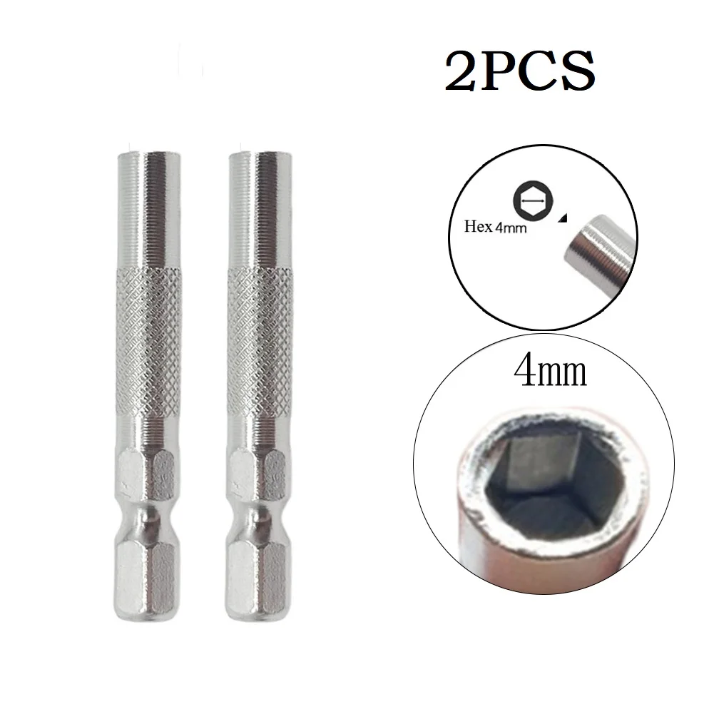 2 pçs adaptador de chave de fenda hex haste 6.35mm inserção bit adaptador para 4mm chave de fenda elétrica soquete titular ferramenta elétrica parte