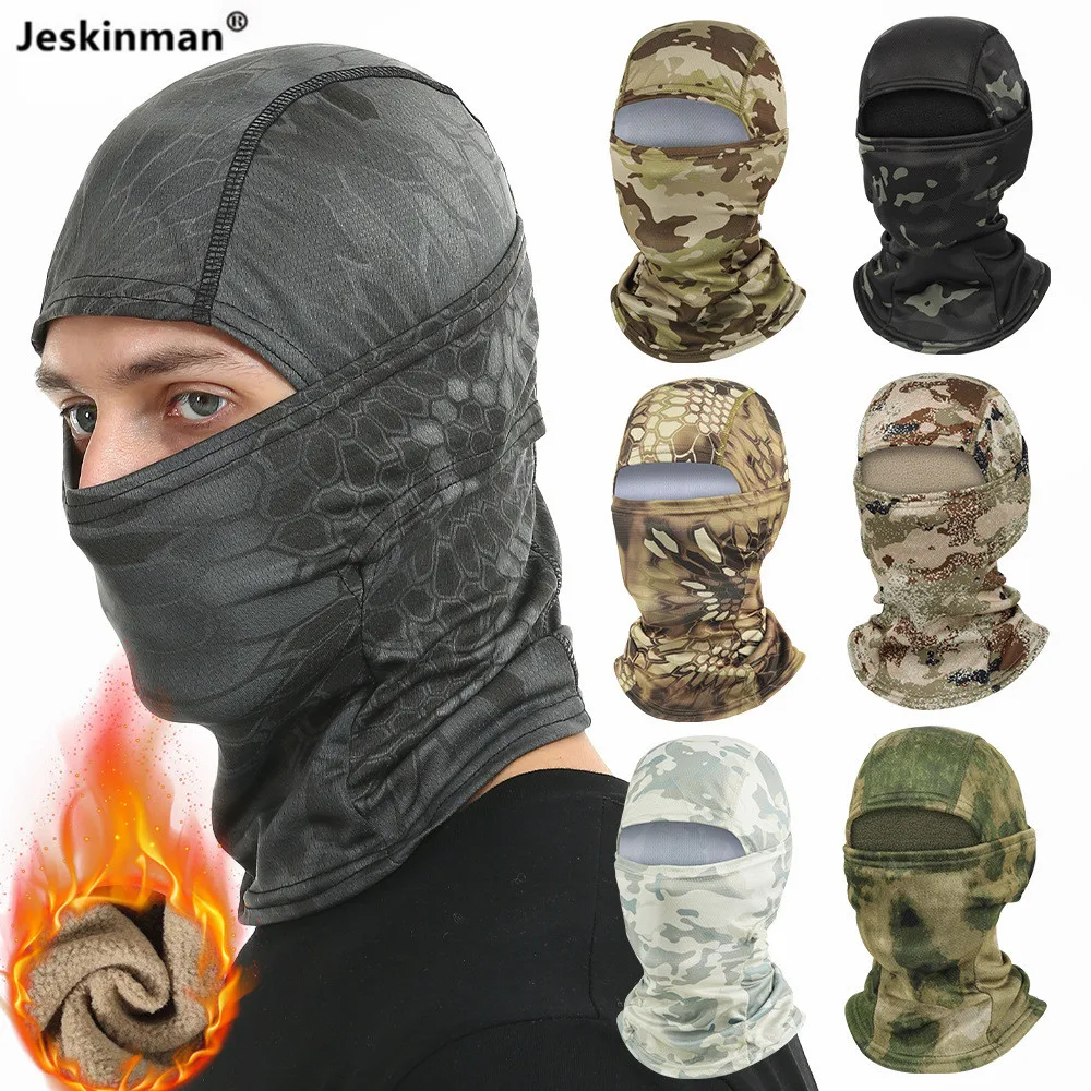 Otoño polar mantener caliente camuflaje biónico caza pesca casco a prueba de viento transpirable motocicleta y ciclismo cabeza máscara facial