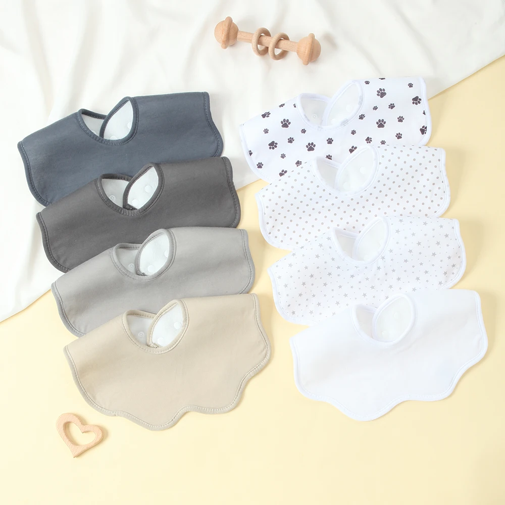 

Extra Absorbent Baby Bibs, 8 Pcs Newborn Bibs for Boys, Soft and Skin-friendly, Gradient Color Series, Ruffle Design