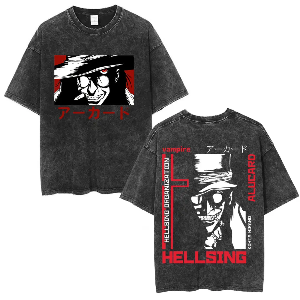 Men's Vintage Hellsing Alucard T-Shirt Cotton Casual Loose