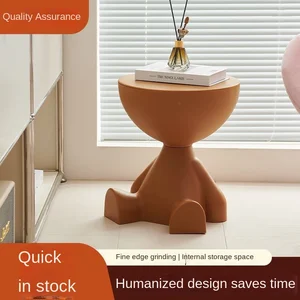 Luz de luxo dos desenhos animados sofá borda mesa criativa cabeça plana mesa café pequena casa plástico móveis mesa lateral 6 principais vendas mesa cafe luxo - №1