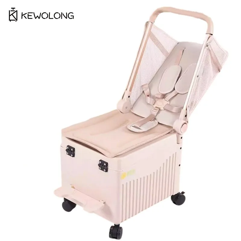 어린이용 라이드온 캐리어 20인치 평면형 디자인 기내용 수하물 알루미늄 합금 프레임 비행기 여행 가방