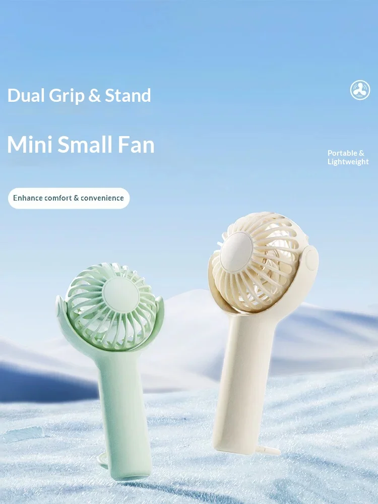 SOTHING Bubble Handheld Fan Three-Speed Wind Speed Handheld Small Fan Seven-Blade Turbine Blade Low Noise Light Weight Gifts