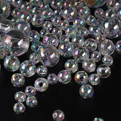 4/6/8/10/12mm AB Color Round Transparent Beads Spacer Bead For DIY Bracelet Necklace Crafts E1222