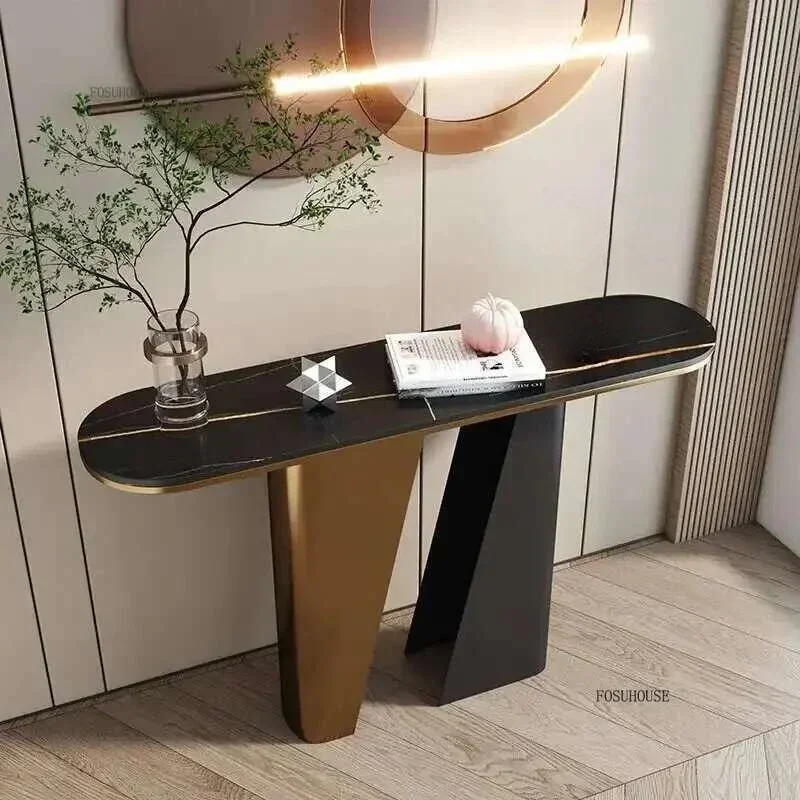 

Italian Console Table Modern Metal Entrance Lobby Entryway Tables Luxury Home Hallway Decoration Living Room Furniture c u