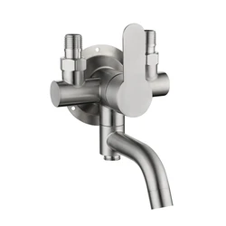 1PC 304 Stainless Steel Brushed Bathtub Faucet Wall Mount Cold Hot Water Mixer Nozzle Tap Bathroom Shower Faucet