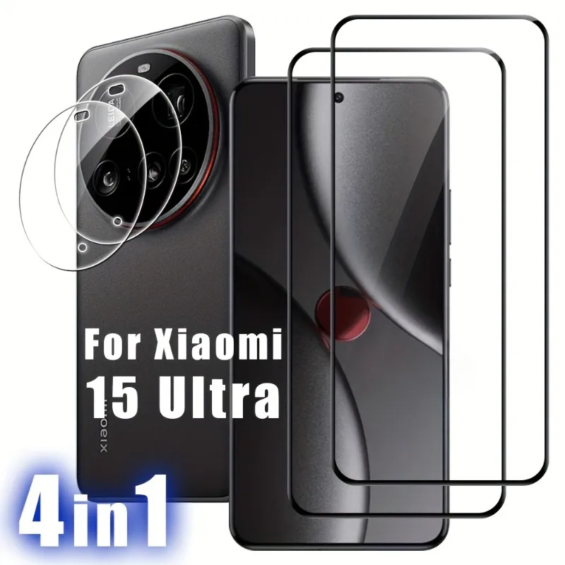 

4 In 1 Full Cover Screen Protectoe with Camera Lens Protector for Xiaomi Mi 15 Ultra 14 13 12 11 Pro 14 13 12T Pro Glass Film