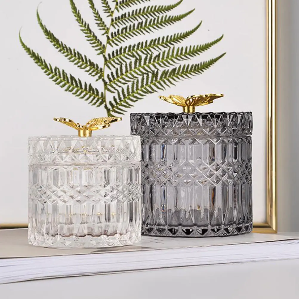 Snack Holder Glass Canister with Lid Candy Container Small Decorative Jars Lids