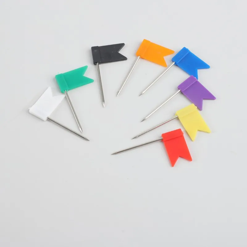 38 pcs Flag Shaped Thumb Tacks, Sharp Pin Point, suitable for Office Bulletin Board, Lightweight Easy Push