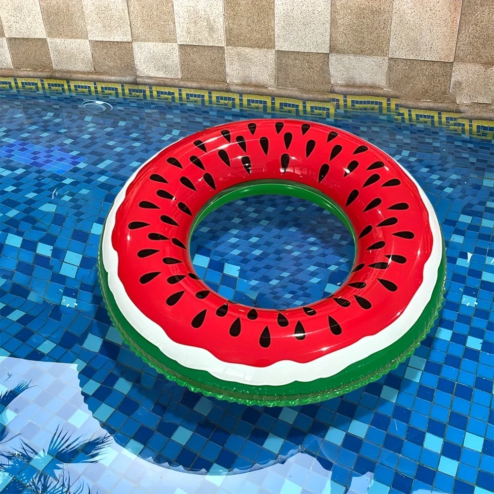 1 pieza de fruta inflable-anillo de natación de sandía, anillo flotante de PVC grueso, flotador de piscina con forma de fruta bonita, para tomar fotos