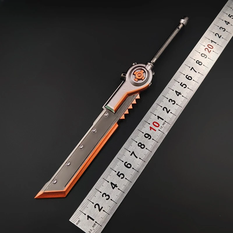 22 ซม./8.66in Peaceful เกมอุปกรณ์ต่อพ่วงหุ้มเกราะมีดอาวุธรุ่นโลหะ SAMURAI SWORD PROP เดสก์ท็อปสะสมเครื่องประดับของเล่นเด็ก