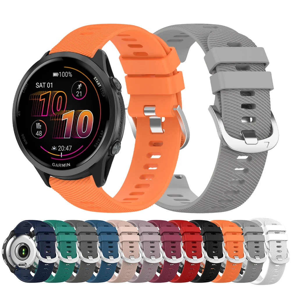 سيليكون حزام 20 مللي متر 22 مللي متر ل Garmin Vivoactive 6 5 4 ساعة الرياضة الفرقة استبدال سوار ل Forerunner 570 165 245 255 645 الموسيقى