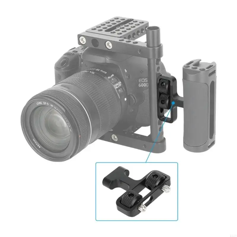 

K32C Adjustable Side Handle Camera Grip Connection Bracket with Easy Mount and Double 1/4Inch Screw for Secure Attachment