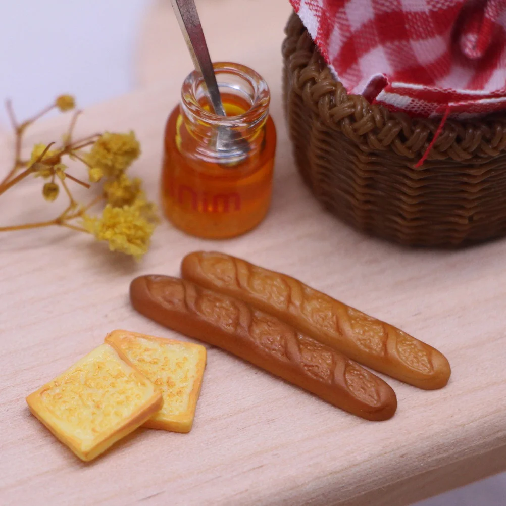 

House Kids Toys Miniature Party Ornament Model Accessories Supplies Fabric Bread Storage Basket Photo Prop Child Scene