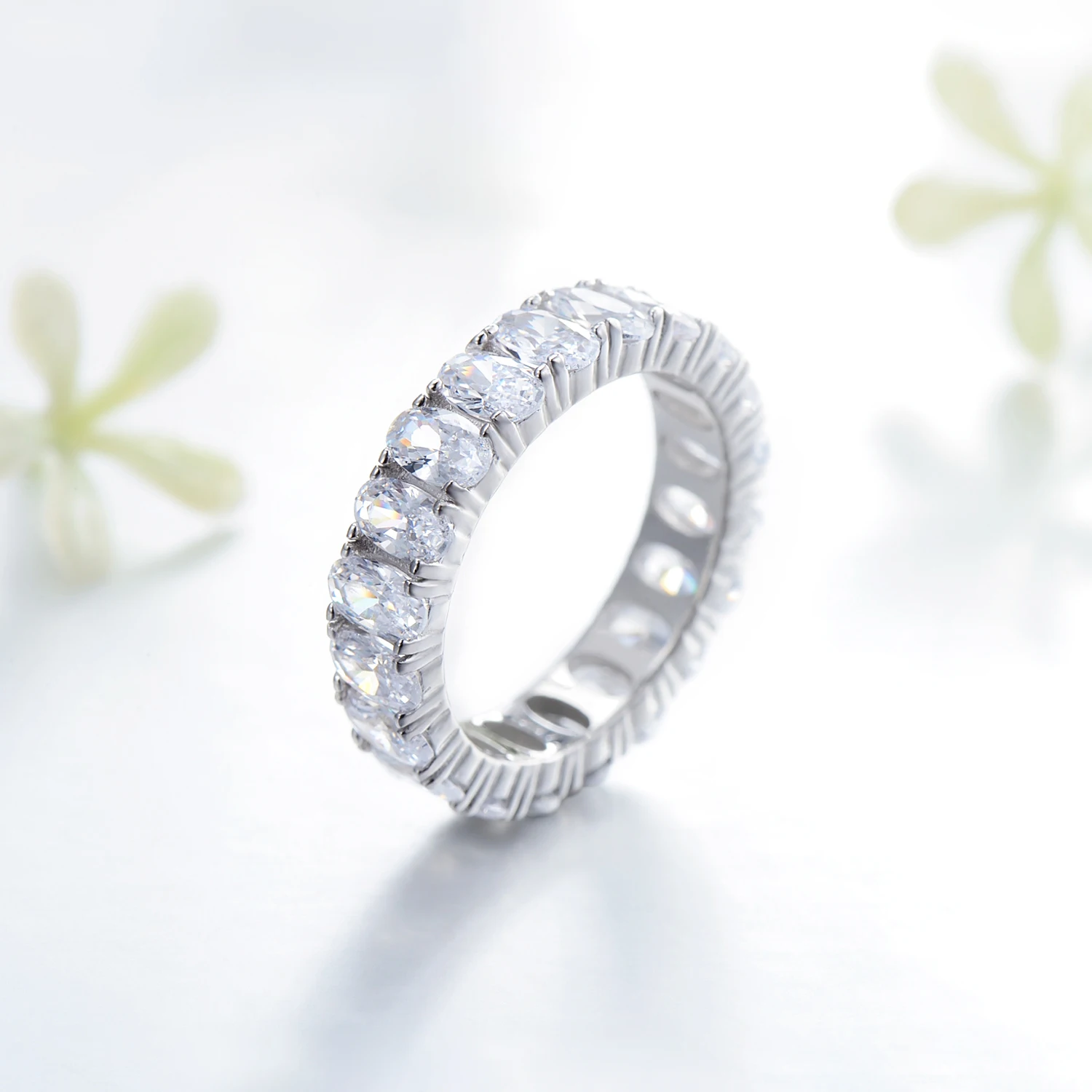 Modian New 100% 925 Sterling Silver Classic Oval Sparkling Finger Ring For Women Luxury AAAAA CZ Wedding Engagement Fine Jewelry — zdjęcie 4