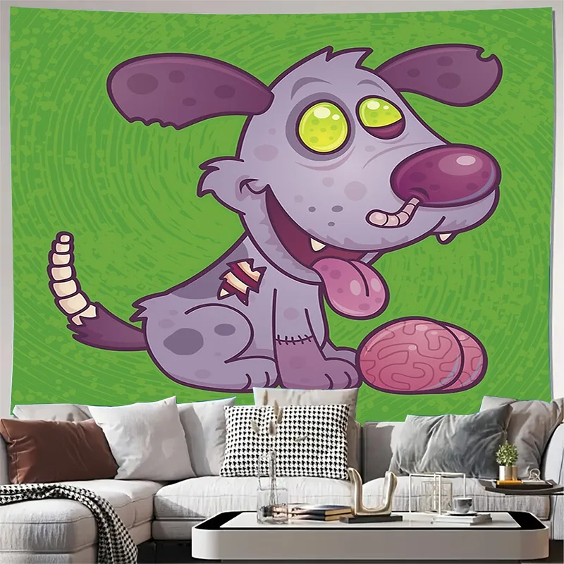 

Жуткий гобелен с собакой на Хэллоуин, настенный готический декор для комнаты, ужасы, вибрации, эстетический декор для комнаты в общежитии, жуткий милый подарок для любителей домашних животных