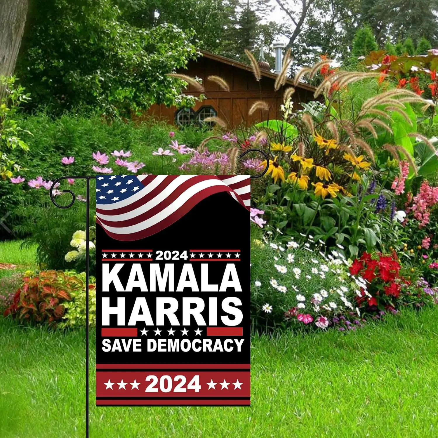 Kamala Harris 2024 Flag 12X18Inch Kamala Harris For President 2024 Garden Flag Double Sided Garden Flag for Indoor Outdoor Banne