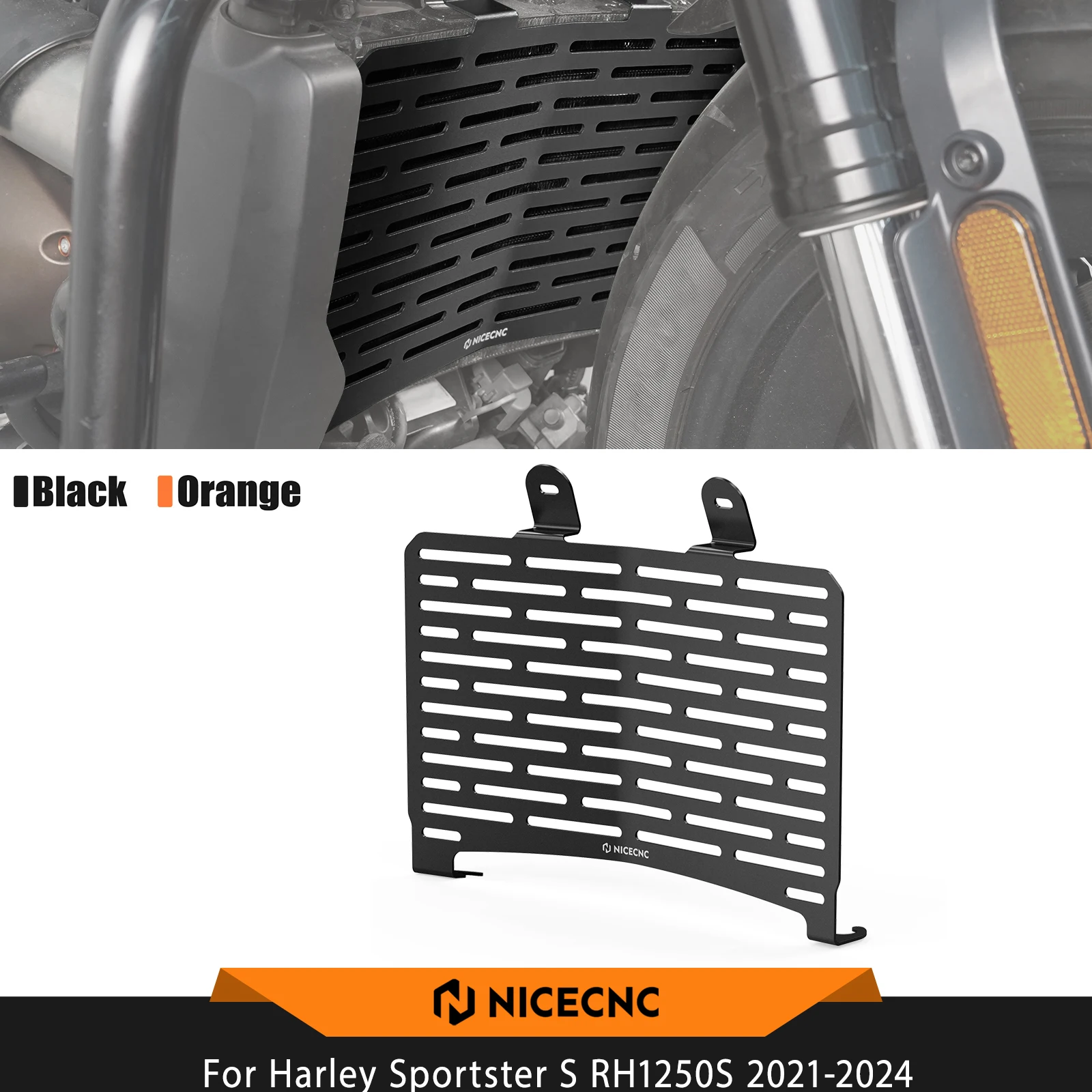 

For Harley Sportster S RH1250S 2021-2024 NICECNC Radiator Shield Grille Protector Guard Cover Sportster S RH1250S 2024 2023
