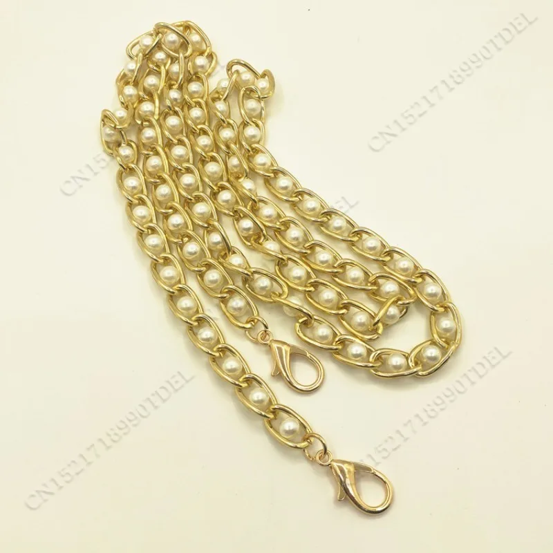 Women Imitated Pearl Bag Chain Long Crossbody Shoulder Bag Strap Handbag Female Replacement Handle Belt Parts 40/60/100/110cm