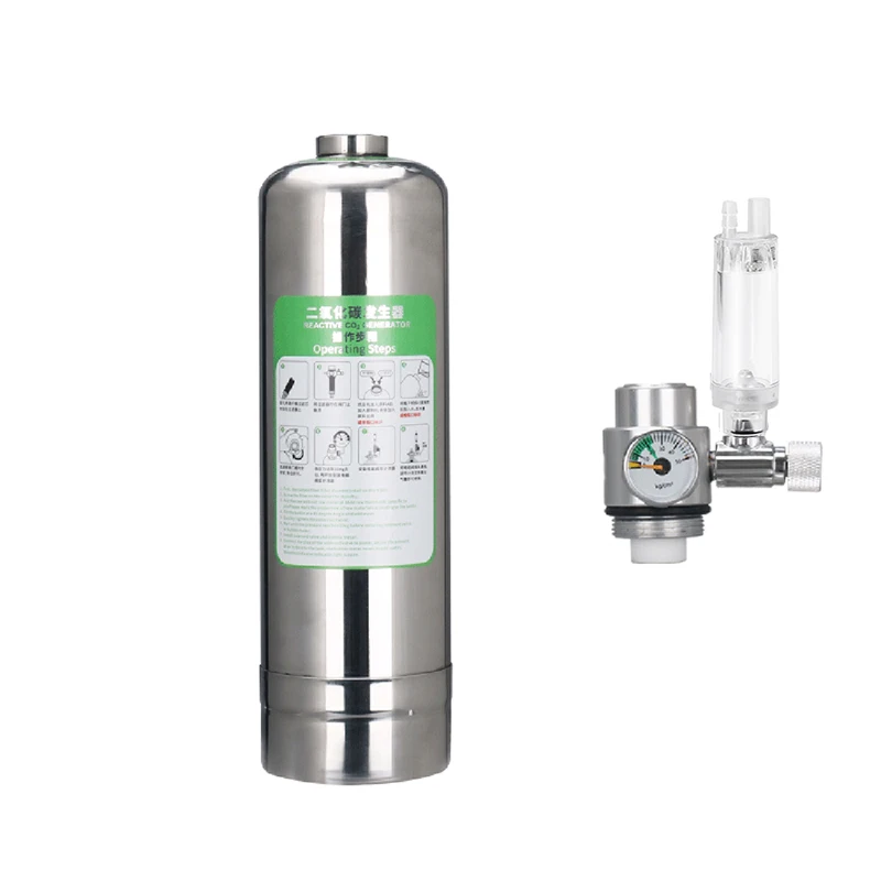2L Double Aquarium CO2 Generator System Kit CO2 Cylinder Generator System with Solenoid Valve Bubble Diffuser Carbon Dioxide