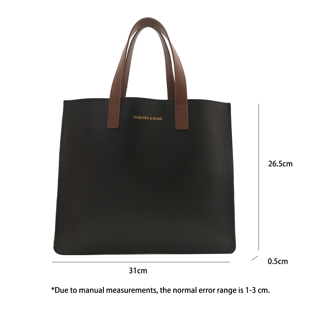 Large Capacity Tote Bag for Women 2024 New Casual Commuter Shoulder Bags Female Solid Ou Leather Versatile Computer Handbags