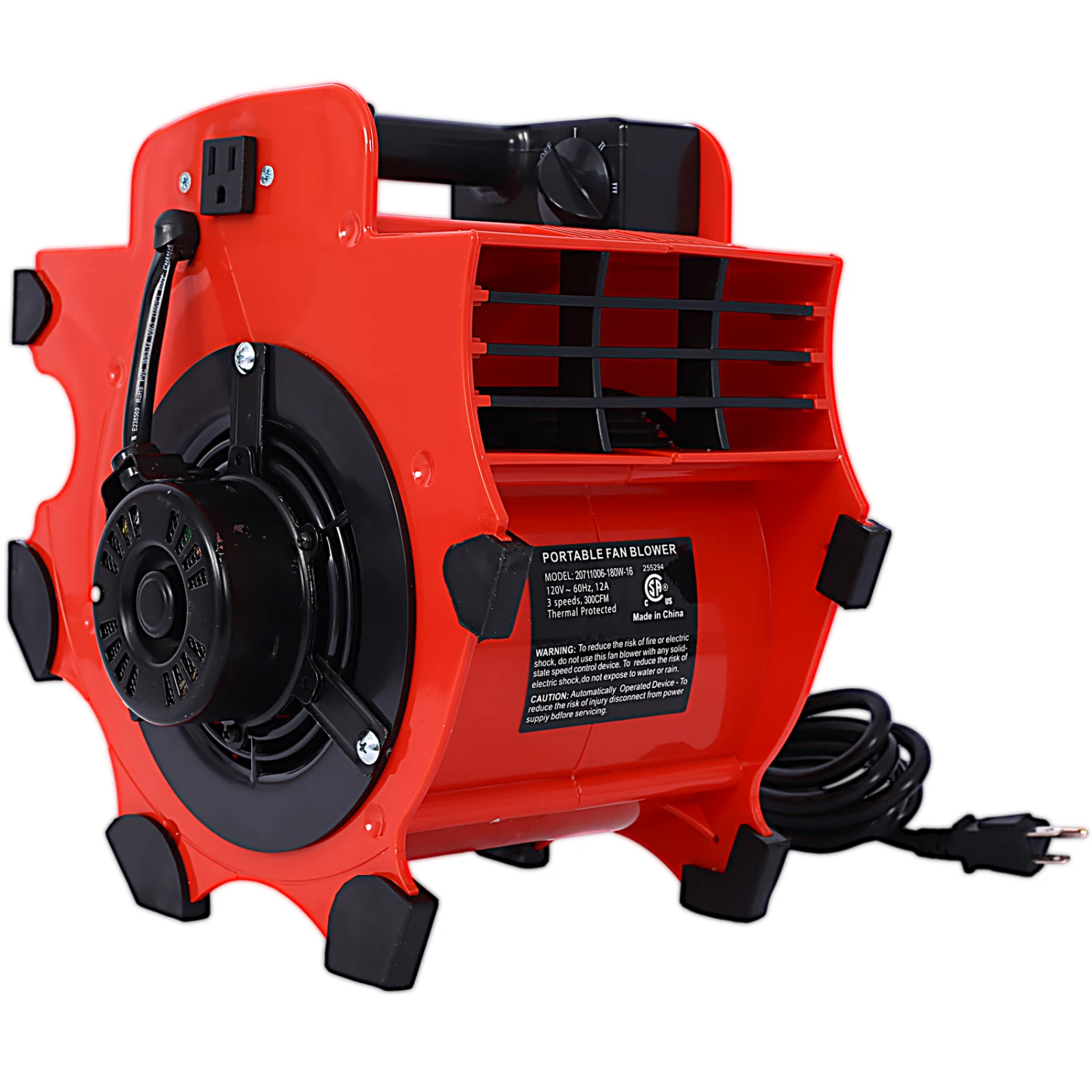 

3-Speed Heavy-Duty Floor and Carpet Dryer - Portable Air Mover with 4 Different Angles for Basements, Cars, or Garages