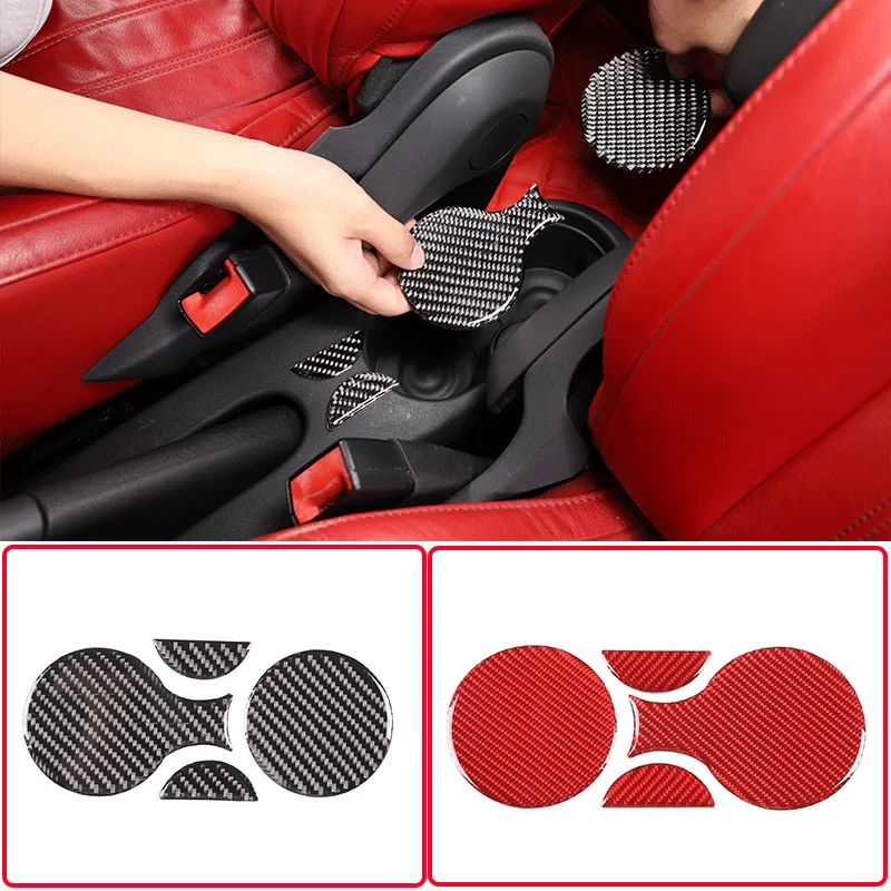 

For 2008-2022 FIAT Abarth 500 500C 595 595C 695 695C soft carbon fiber car styling rear cup holder groove pad sticker auto parts