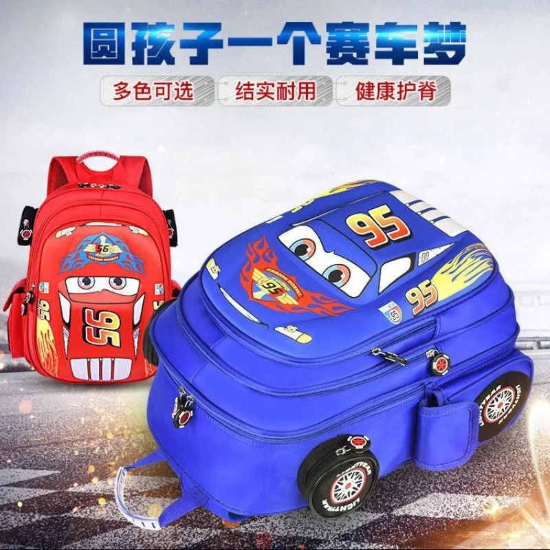 Lightning McQueen children's schoolbag primary school boy anime cartoon car 1-2-5 grade large capacity wear-resistant backpack