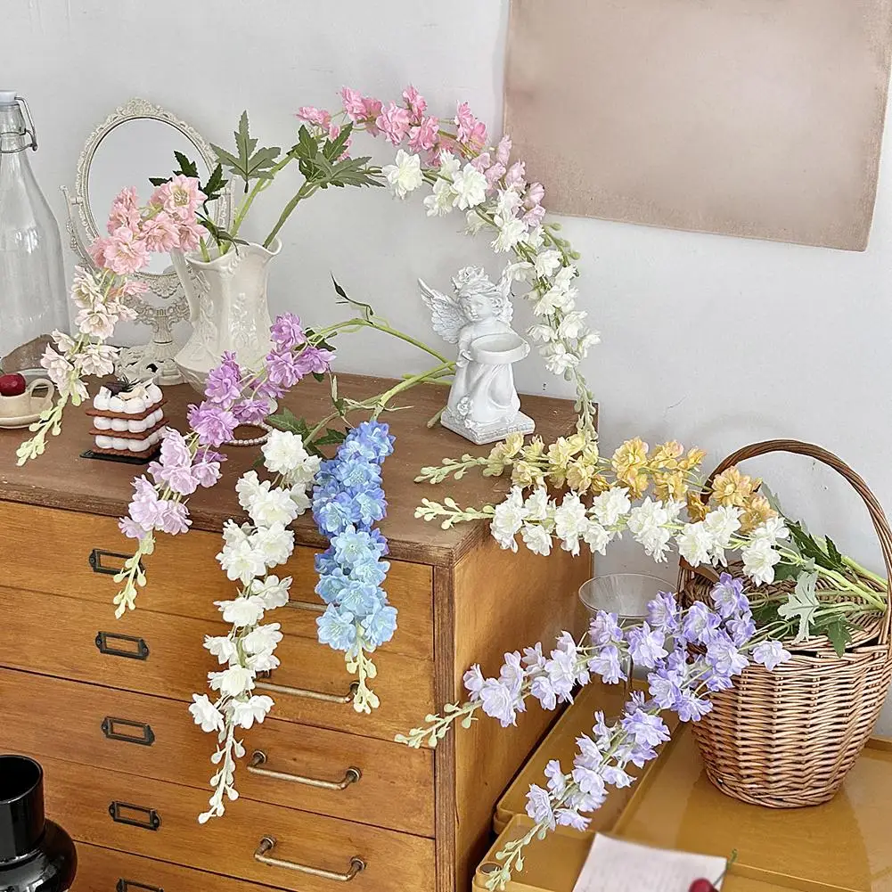 

Elegant Delphinium Silk Flower for Home Decor Vibrant Violet Fake Flower Suitable for Weddings and Photography Settings