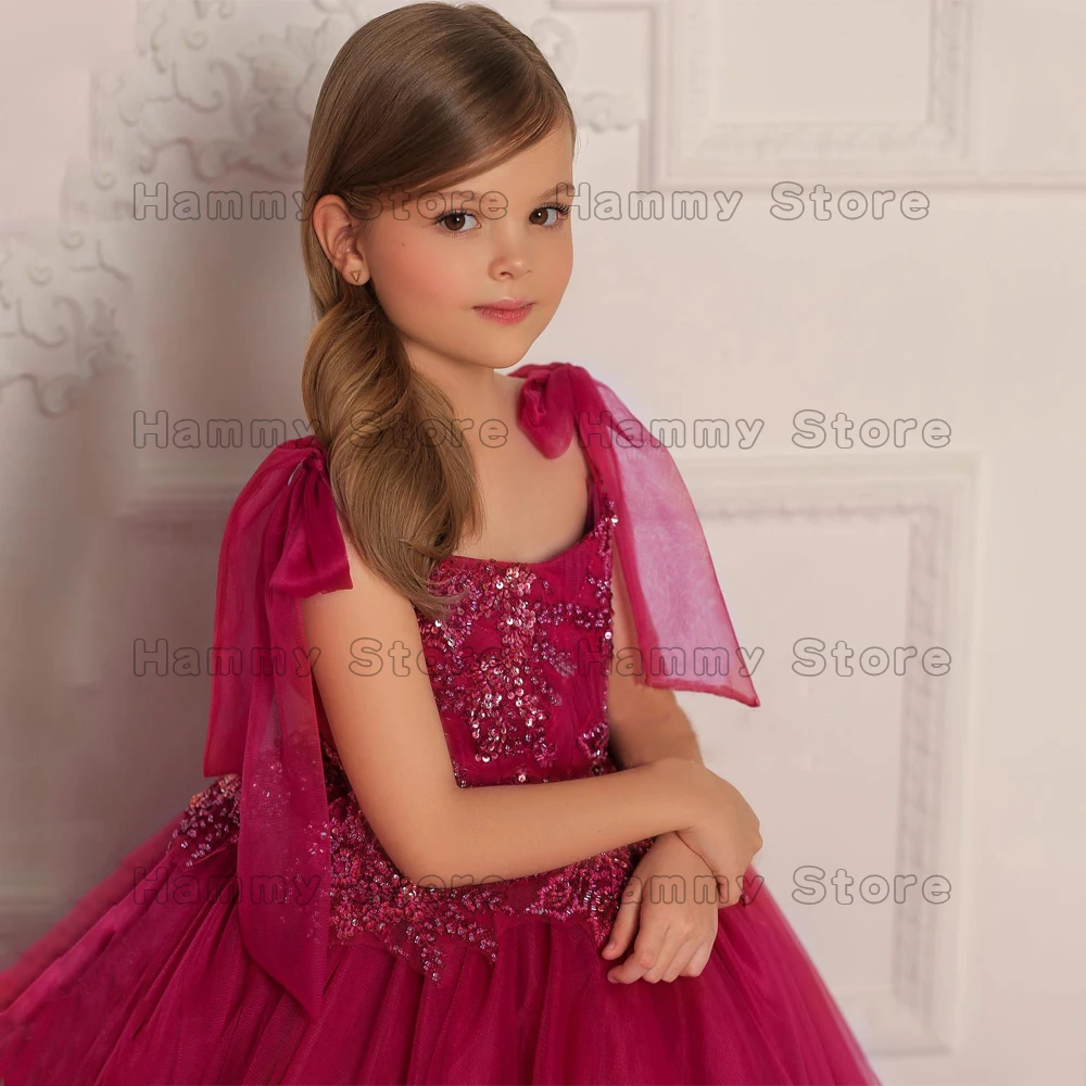 2023 Flower Girl sukienki na ślub V Neck bez rękawów musujące suknia balowa obszywana koralikami pierwsza komunia suknia sukienka na przyjęcie urodzinowe