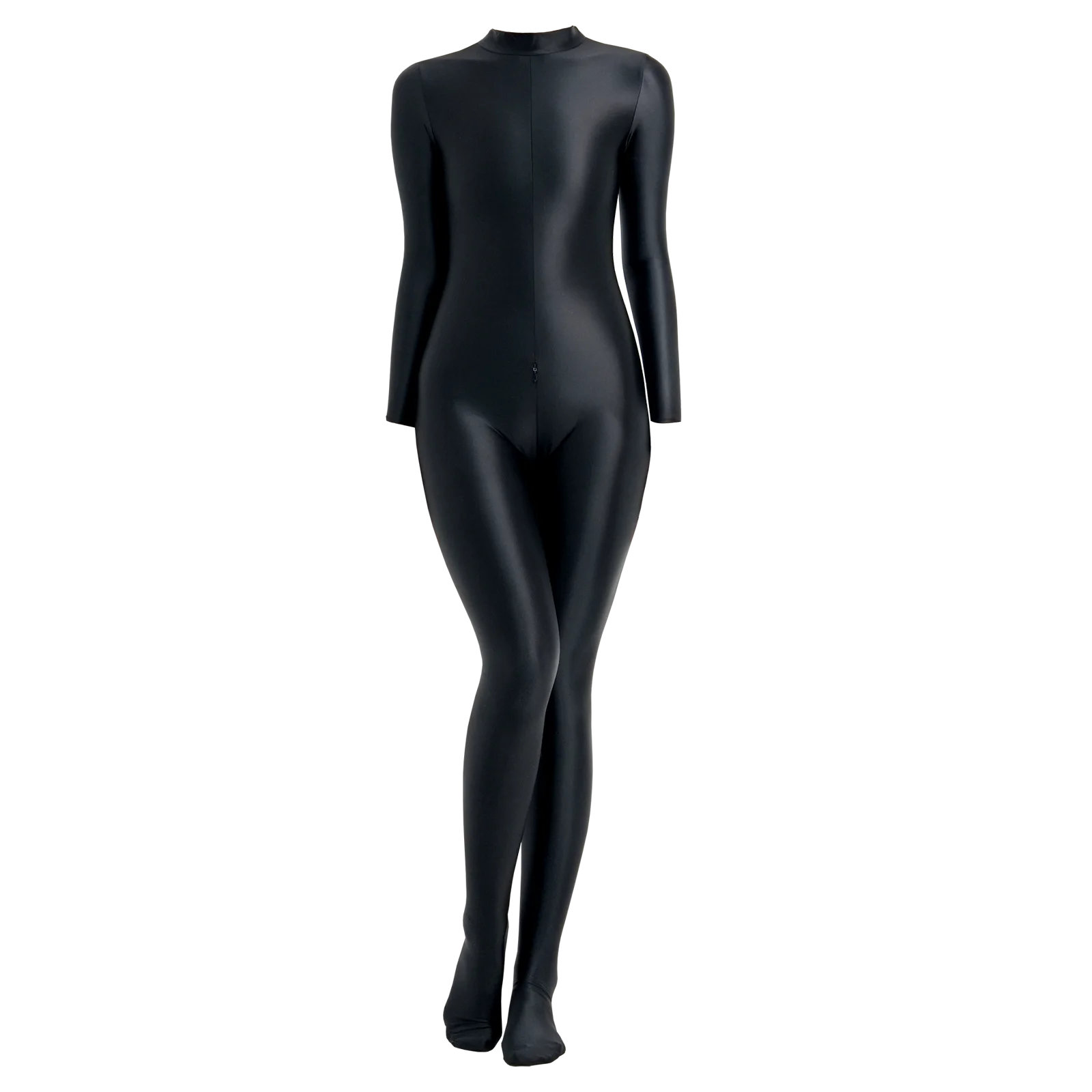 Women Sexy Shiny Bodysuit Tight-fitting Oil Smooth Long Zipper Overalls Yoga Zentai Suits Casual Sport Tights Catsuit Jumpsuits