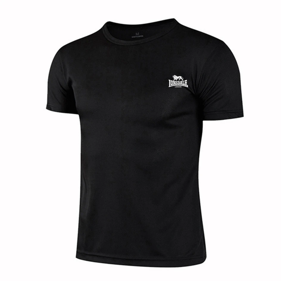 Quick-drying Round Neck Sport T-shirt Gym Fitness Shirt Trainer Running T-shirt Men Breathable Sportswear Костюм LONSDALE