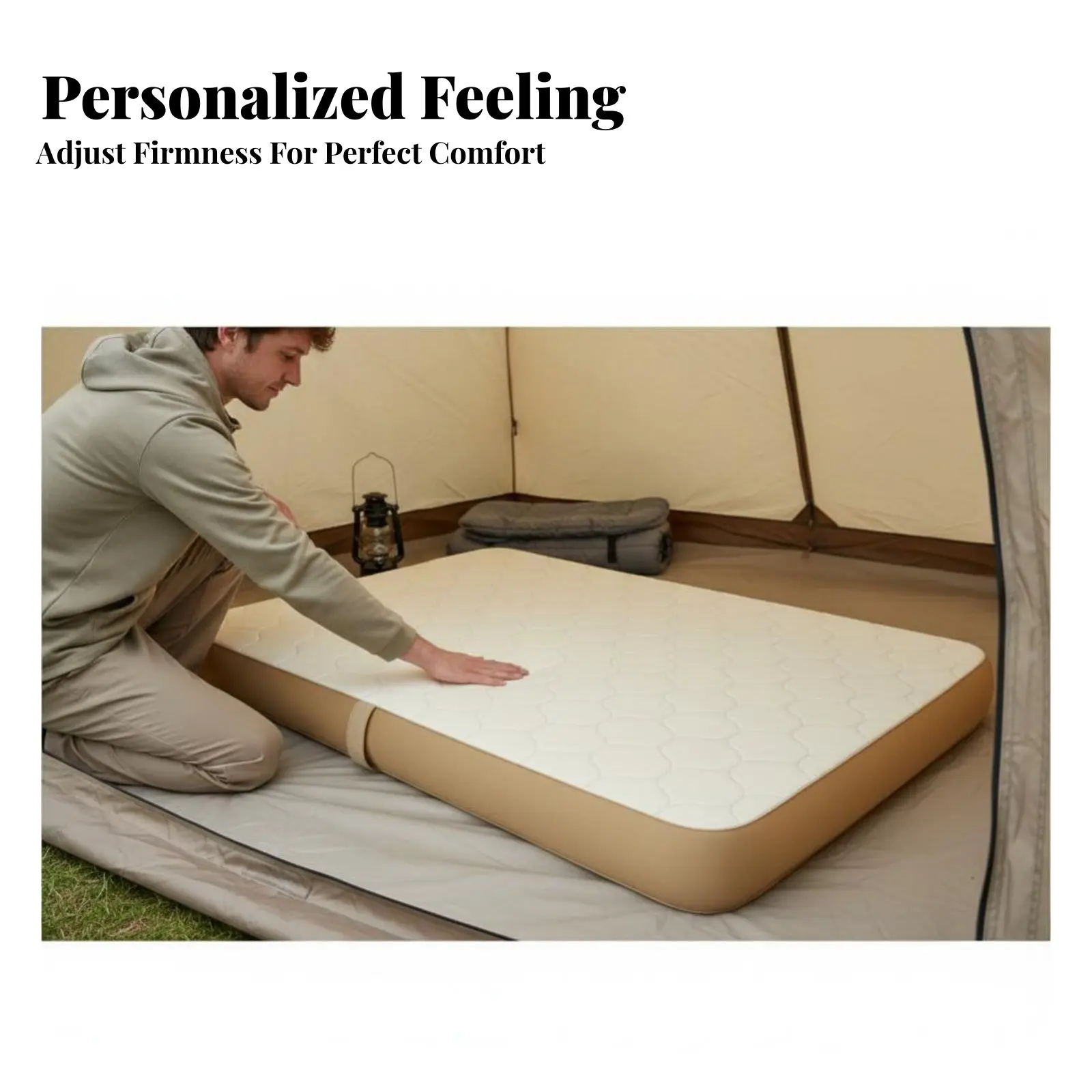 

Outdoor Inflatable Mattress, TPU Brushed Air Bed, Automatic Inflation, Tent Sleeping Pad, Adjustable Firmness, Multi-Person,