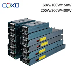 Fuente de alimentación de CA de 100 a 240 V, transformadores de iluminación LED ultradelgados de 60 W, 100 W, 150 W, 200 W, 300 W y 400 W, controlador LED para tiras de luces de 12 V y 24 V CC