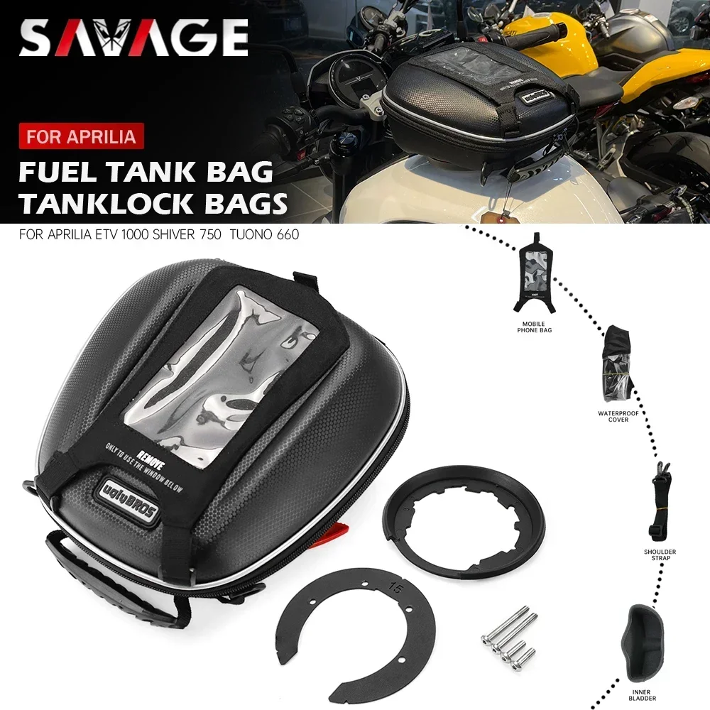 Motorcycle Tank Bag For Aprilia Shiver 750 RSV 1000/R Mille RS125 Tuono 660 Caponord Tanklock Luggage Backpack Racing Tool Bag