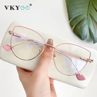 VICKY, nuevas gafas de lectura personalizadas simples con diseño de moda de ojo de gato para mujer, gafas de lectura antiluz azul, prescripción personalizable 78001