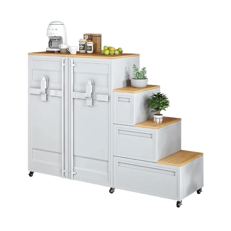 style wrought iron container cabinet, staircase side cabinet, locker, restaurant, hotel dining cabinet, tea cabinet side cabinet